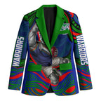 Personalized New Zealand Warriors Blazer Aboriginal Dot Art - Dreamtime Rugby Mascot
