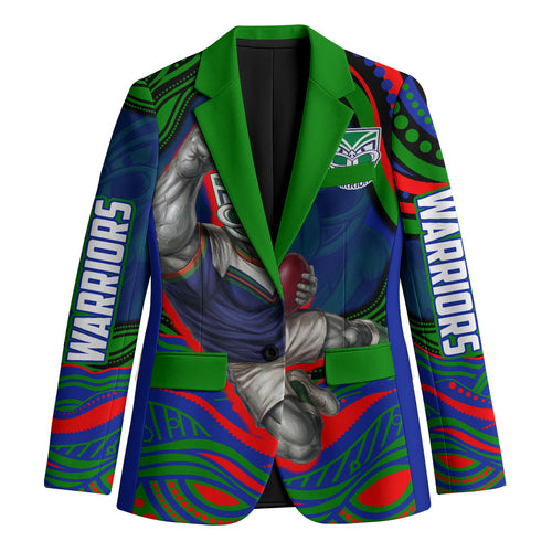 Personalized New Zealand Warriors Blazer Aboriginal Dot Art - Dreamtime Rugby Mascot