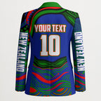 Personalized New Zealand Warriors Blazer Aboriginal Dot Art - Dreamtime Rugby Mascot