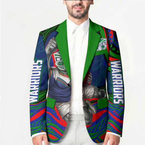 Personalized New Zealand Warriors Blazer Aboriginal Dot Art - Dreamtime Rugby Mascot