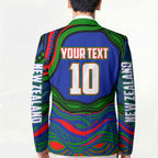 Personalized New Zealand Warriors Blazer Aboriginal Dot Art - Dreamtime Rugby Mascot