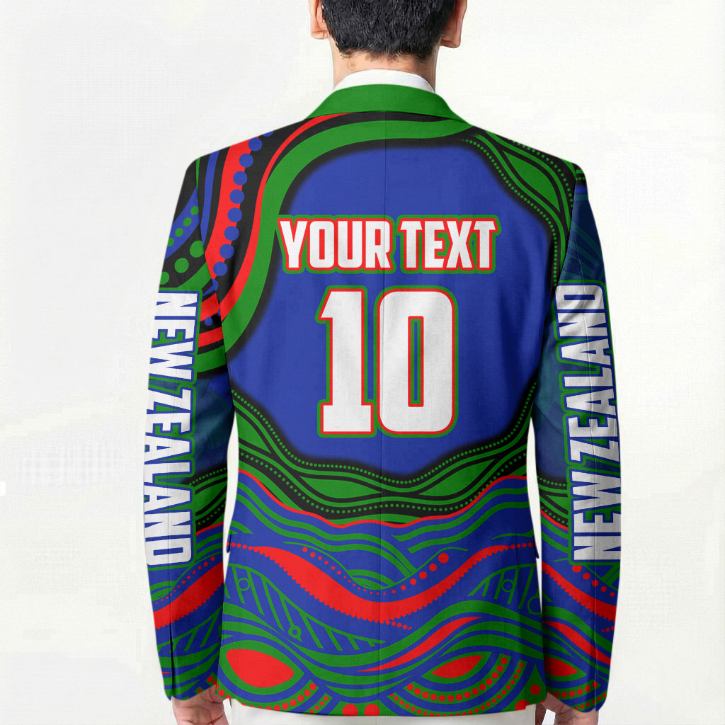 Personalized New Zealand Warriors Blazer Aboriginal Dot Art - Dreamtime Rugby Mascot