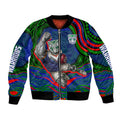 Personalized New Zealand Warriors Bomber Jacket Aboriginal Dot Art - Dreamtime Rugby Mascot