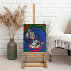 Personalized New Zealand Warriors Canvas Wall Art Aboriginal Dot Art - Dreamtime Rugby Mascot