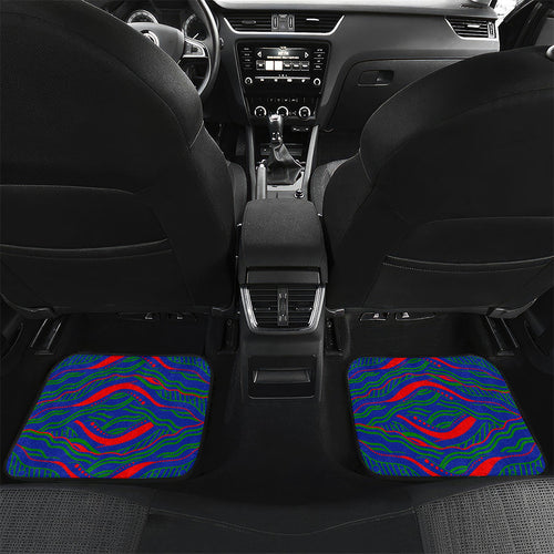 Personalized New Zealand Warriors Car Mats Aboriginal Dot Art - Dreamtime Rugby Mascot