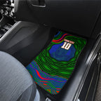 Personalized New Zealand Warriors Car Mats Aboriginal Dot Art - Dreamtime Rugby Mascot