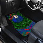 Personalized New Zealand Warriors Car Mats Aboriginal Dot Art - Dreamtime Rugby Mascot