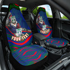 Personalized New Zealand Warriors Car Seat Cover Aboriginal Dot Art - Dreamtime Rugby Mascot
