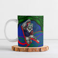Personalized New Zealand Warriors Ceramic Mug Aboriginal Dot Art - Dreamtime Rugby Mascot