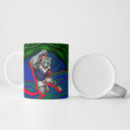 Personalized New Zealand Warriors Ceramic Mug Aboriginal Dot Art - Dreamtime Rugby Mascot