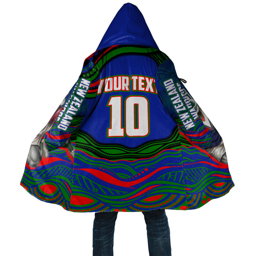 Personalized New Zealand Warriors Cloak Aboriginal Dot Art - Dreamtime Rugby Mascot