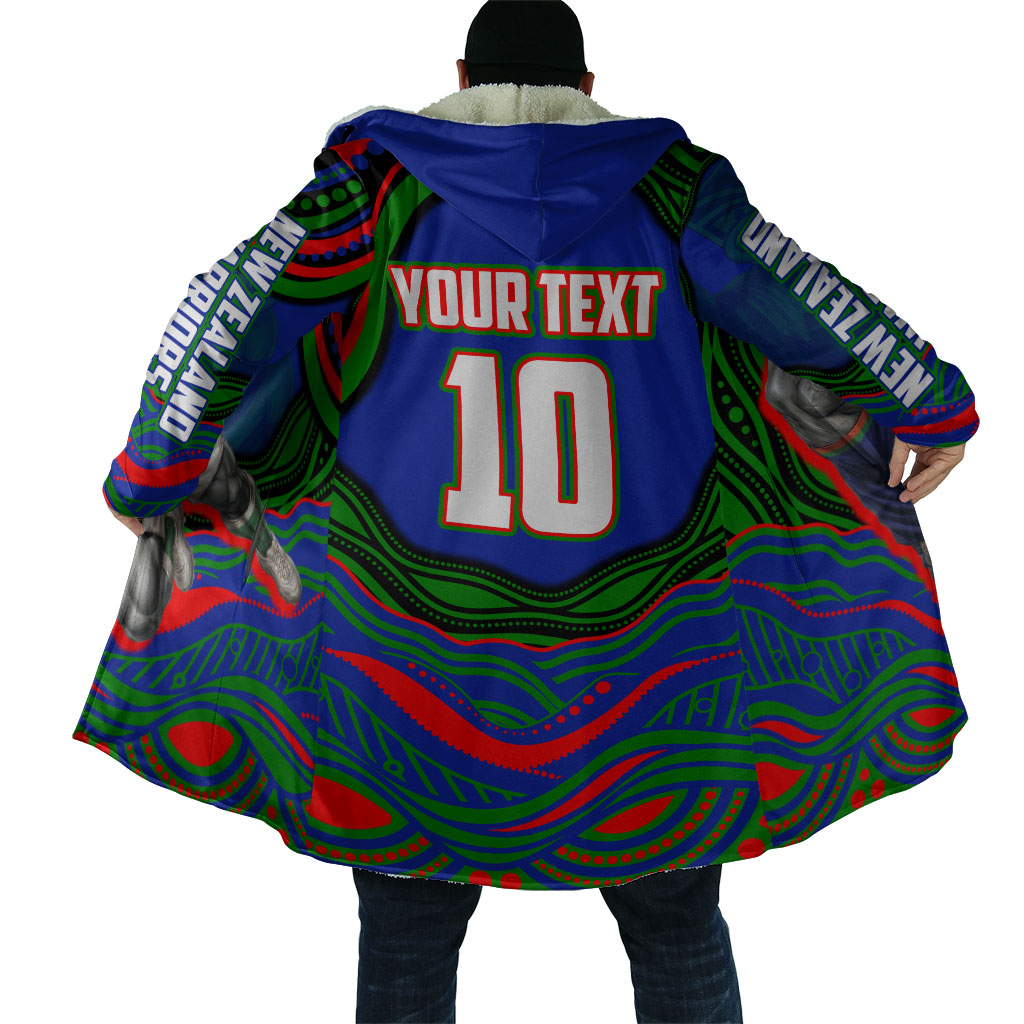 Personalized New Zealand Warriors Cloak Aboriginal Dot Art - Dreamtime Rugby Mascot