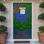 Personalized New Zealand Warriors Door Cover Aboriginal Dot Art - Dreamtime Rugby Mascot