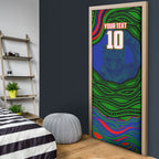 Personalized New Zealand Warriors Door Cover Aboriginal Dot Art - Dreamtime Rugby Mascot
