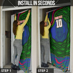 Personalized New Zealand Warriors Door Cover Aboriginal Dot Art - Dreamtime Rugby Mascot