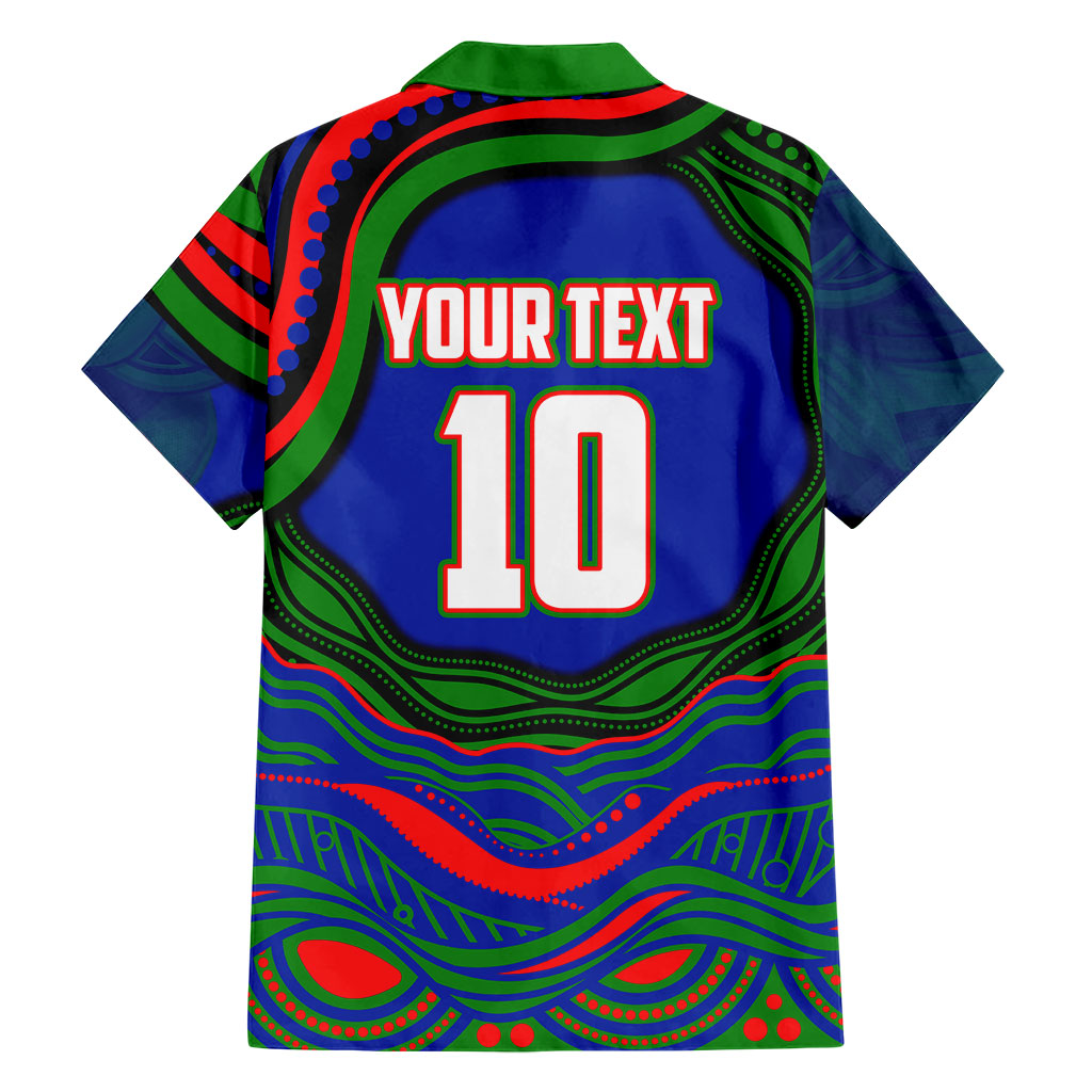 Personalized New Zealand Warriors Family Matching Long Sleeve Bodycon Dress and Hawaiian Shirt Aboriginal Dot Art - Dreamtime Rugby Mascot