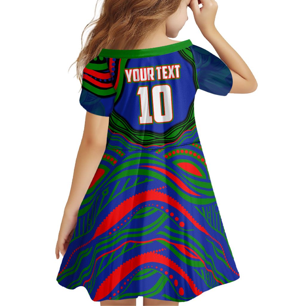 Personalized New Zealand Warriors Family Matching Mermaid Dress and Hawaiian Shirt Aboriginal Dot Art - Dreamtime Rugby Mascot