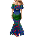 Personalized New Zealand Warriors Family Matching Mermaid Dress and Hawaiian Shirt Aboriginal Dot Art - Dreamtime Rugby Mascot