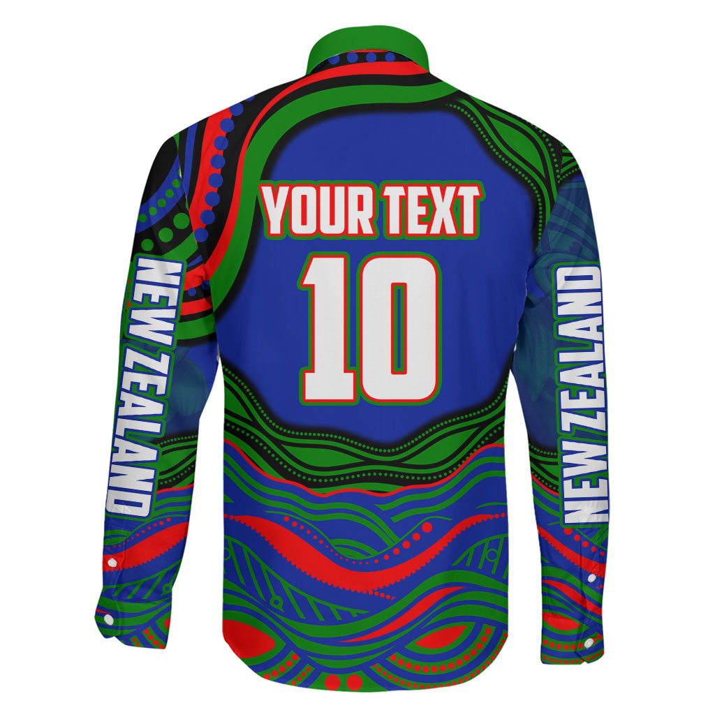 Personalized New Zealand Warriors Family Matching Short Sleeve Bodycon Dress and Hawaiian Shirt Aboriginal Dot Art - Dreamtime Rugby Mascot