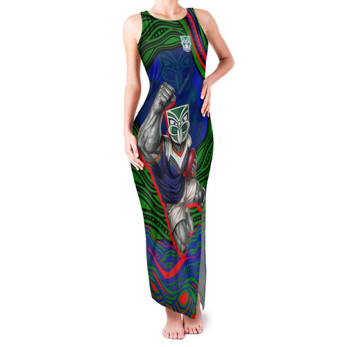 Personalized New Zealand Warriors Family Matching Tank Maxi Dress and Hawaiian Shirt Aboriginal Dot Art - Dreamtime Rugby Mascot