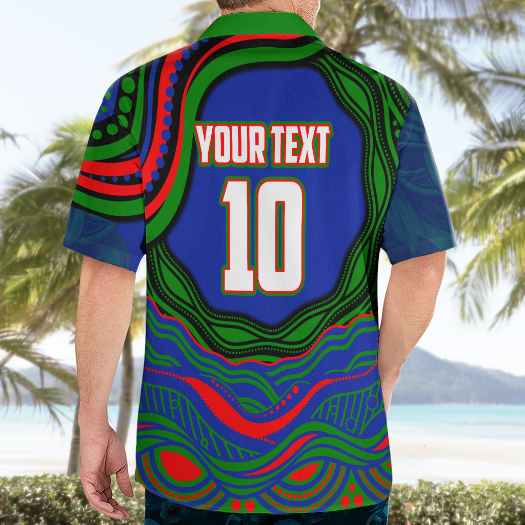 Personalized New Zealand Warriors Hawaiian Shirt Aboriginal Dot Art - Dreamtime Rugby Mascot