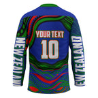 Personalized New Zealand Warriors Hockey Jersey Aboriginal Dot Art - Dreamtime Rugby Mascot