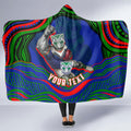 Personalized New Zealand Warriors Hooded Blanket Aboriginal Dot Art - Dreamtime Rugby Mascot