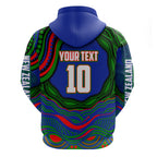 Personalized New Zealand Warriors Hoodie Aboriginal Dot Art - Dreamtime Rugby Mascot