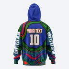 Personalized New Zealand Warriors Hoodie Aboriginal Dot Art - Dreamtime Rugby Mascot
