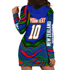 Personalized New Zealand Warriors Hoodie Dress Aboriginal Dot Art - Dreamtime Rugby Mascot