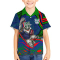 Personalized New Zealand Warriors Kid Hawaiian Shirt Aboriginal Dot Art - Dreamtime Rugby Mascot