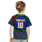Personalized New Zealand Warriors Kid T Shirt Aboriginal Dot Art - Dreamtime Rugby Mascot