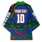 Personalized New Zealand Warriors Kimono Aboriginal Dot Art - Dreamtime Rugby Mascot