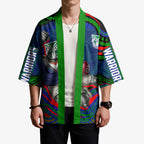 Personalized New Zealand Warriors Kimono Aboriginal Dot Art - Dreamtime Rugby Mascot