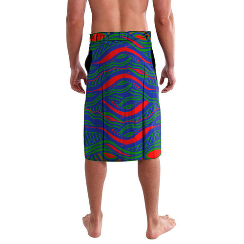 Personalized New Zealand Warriors Lavalava Aboriginal Dot Art - Dreamtime Rugby Mascot