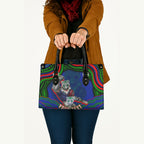 Personalized New Zealand Warriors Leather Bag Aboriginal Dot Art - Dreamtime Rugby Mascot