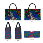 Personalized New Zealand Warriors Leather Bag Aboriginal Dot Art - Dreamtime Rugby Mascot