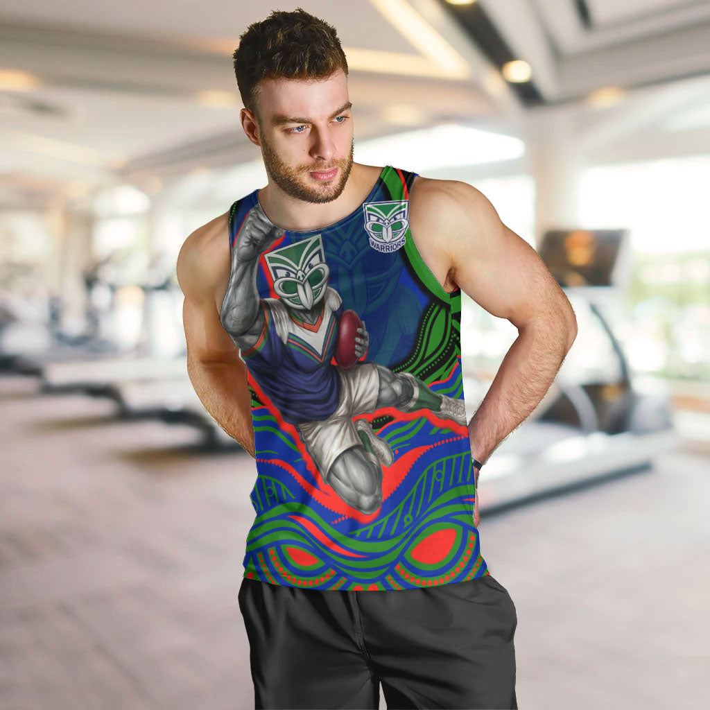 Personalized New Zealand Warriors Men Tank Top Aboriginal Dot Art - Dreamtime Rugby Mascot