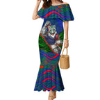 Personalized New Zealand Warriors Mermaid Dress Aboriginal Dot Art - Dreamtime Rugby Mascot