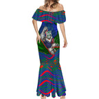 Personalized New Zealand Warriors Mermaid Dress Aboriginal Dot Art - Dreamtime Rugby Mascot