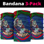 Personalized New Zealand Warriors Neck Gaiter Aboriginal Dot Art - Dreamtime Rugby Mascot