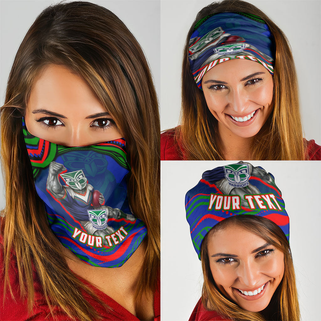 Personalized New Zealand Warriors Neck Gaiter Aboriginal Dot Art - Dreamtime Rugby Mascot