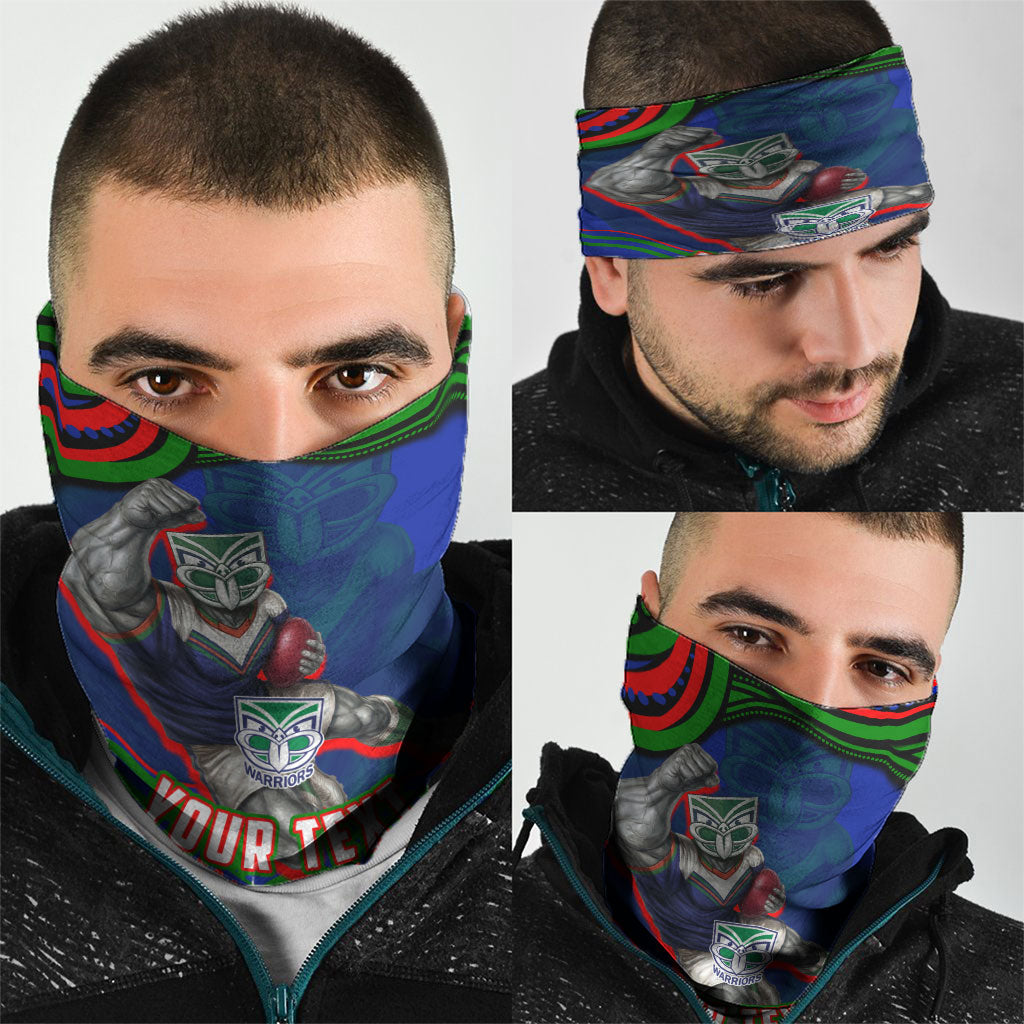 Personalized New Zealand Warriors Neck Gaiter Aboriginal Dot Art - Dreamtime Rugby Mascot