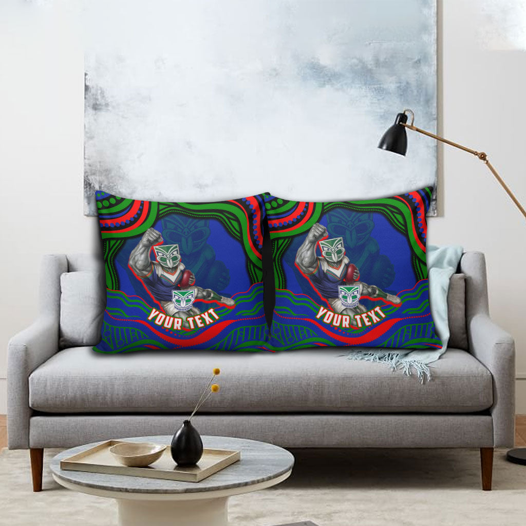 Personalized New Zealand Warriors Pillow Cover Aboriginal Dot Art - Dreamtime Rugby Mascot