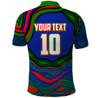 Personalized New Zealand Warriors Polo Shirt Aboriginal Dot Art - Dreamtime Rugby Mascot