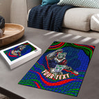 Personalized New Zealand Warriors Puzzle Aboriginal Dot Art - Dreamtime Rugby Mascot
