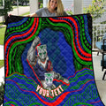 Personalized New Zealand Warriors Quilt Aboriginal Dot Art - Dreamtime Rugby Mascot