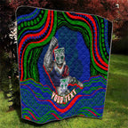 Personalized New Zealand Warriors Quilt Aboriginal Dot Art - Dreamtime Rugby Mascot