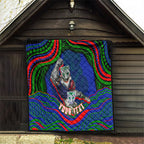 Personalized New Zealand Warriors Quilt Aboriginal Dot Art - Dreamtime Rugby Mascot