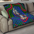 Personalized New Zealand Warriors Quilt Aboriginal Dot Art - Dreamtime Rugby Mascot